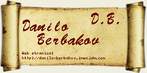 Danilo Berbakov vizit kartica